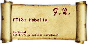 Fülöp Mabella névjegykártya